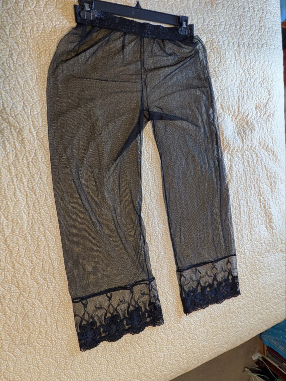 Harem Pants Sheer Black with Lace